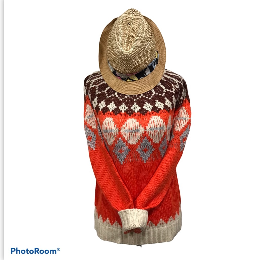 FAIR ISLE MOCK NECK SWEATER SMALL - Picture 5 of 11